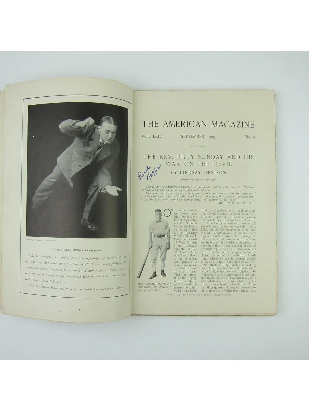 American Magazine September 1907 Billy Sunday & Automobile Old Car Ads Antique
